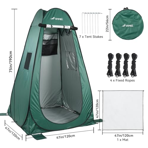 Pop Up Camping Shower Tent, Portable Dressing Changing Tent Outdoor with Carry Bag for Beach & Hiking, 75” x 48”x 48”