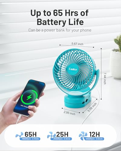 Camping Fan with Remote Control - 12000mAh Rechargeable Battery Powered Fan, Camping Fans for Tents with LED light & Hanging Hook, Rechargeable Battery Operated Ceiling Fans for Tent RV Bed, Blue - color: Blue