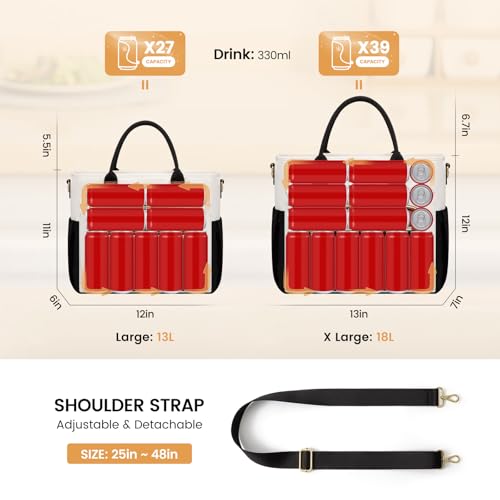 LOVEVOOK Insulated Lunch Bag Women,Wide Opening Adult Lunch Box Women,Leakproof Cooler Bag for Work Picnic Beach Family College,Lunch Teacher Tote Bag with Adjustable Shoulder Strap and Cup Holder - color: Dark Purple with Black, size: X Large —18l