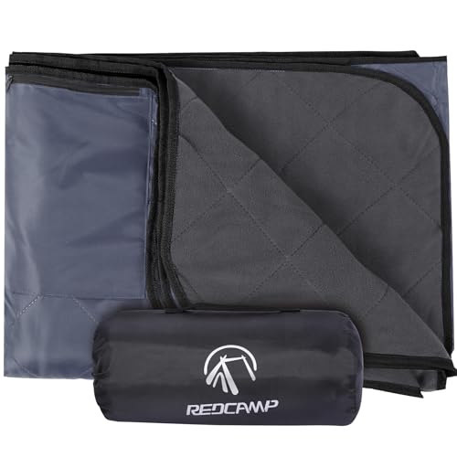 REDCAMP Large Waterproof Stadium Blanket for Outdoor Sports, Soft Warm Fleece Camping Blanket Windproof for Cold Weather, 79"x 59"Grey - color: Grey 79"x59"