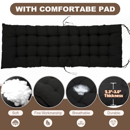 DoCred Comfy Folding Recliner Chair - Bedroom & Living Room, Patio Lounge Chair with Removable Cushion for Indoor Outdoor - color: Black