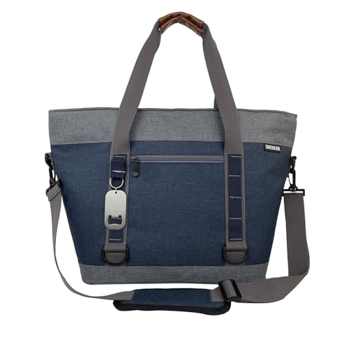 Insulated Cooler Bag, Large Insulated Bag, Reusable Shopping Bags, Leakproof Soft Cooler with BagsBottle Opener, Suitable for Supermarket Shopping, Travel,Beach,Family Picnic,Camping - color: blue