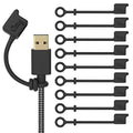 [10-Pack] Cozy USB Caps/Covers/Tether for USB A Cables with Dust Protection, Protects During Travel, Portable, Designed by Cozy (USB A Black) - color: USB-A (2) - Black - 10 Pack