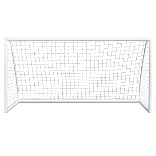 HONEY JOY 12FT x 6FT Soccer Goal for Backyard, Heavy Duty Steel Frame Soccer Net for Kids, Easy Setup, Ground Stakes, Portable Weather Resistant Football Shooting Training Aid, Gift for Kids
