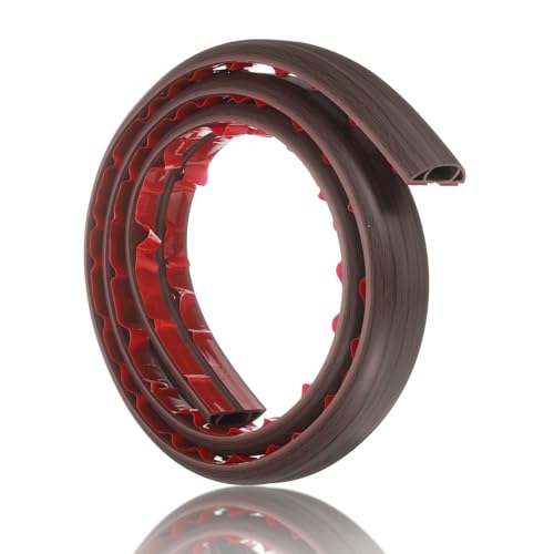 HARFINGTON 4ft Cord Cover Floor W0.6 x H0.33 Inner Channel PVC Hide Extension Cable Floor Wire Hider Wire Covers Protector for Prevent Cable Trips Cables Management, Wood Black - color: Wood Black, size: 4ft
