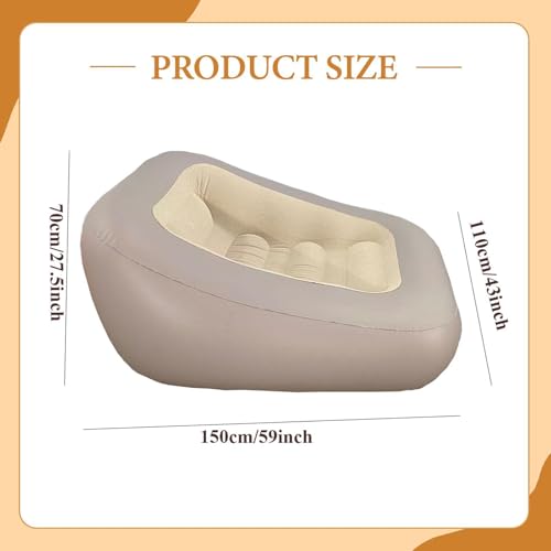Camping Inflatable Lounger Folding Inflatable Sofa Chair Comfortable Lounge Outdoor Portable Couch Air Bed for Party Outside, Gray