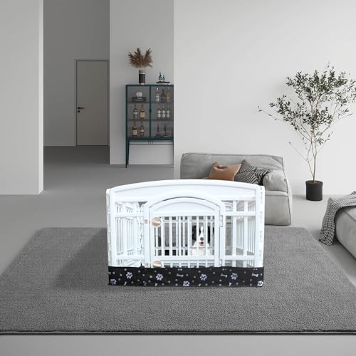 Dog Playpen Bottom Pad Fits for 36 Inch 4 Panels Exercise Pet Playpen, Dog Crate Pad Puppy Playpen Pad, Hoop and Loop Design (Note: Playpen Not Included). -Black - color: Black