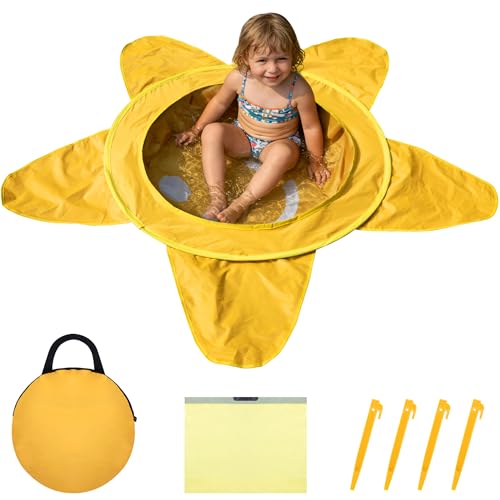 RunNico Pop Up Beach Pool, Portable Toddler Beach Pit with Water Bag and Storage Bag, Cute Shape Beach Pool Puddle for Outdoor Summer Beach Camping Traveling Vacation (Starfish) - color: Starfish