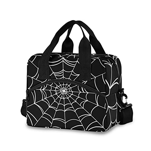 Goth Spider Web Insulated Lunch Bag Reusable Lunch Tote Bag Cooler Bag for Women Men Adult Lunch Box with Adjustable Shoulder Strap Leakproof Lunch Bag for Work School Picnic Camping - color: Goth Spider Web