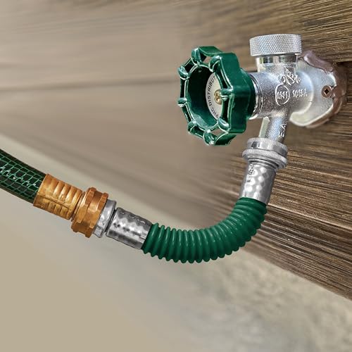 Ulink 180° Hose Kink Protector Drinking Water Safe Flexible Garden Hose Protector - Eliminates Crimping and Straining at Faucets for RV, Garden & Car Wash, Made in Canada, 2 Pack Green