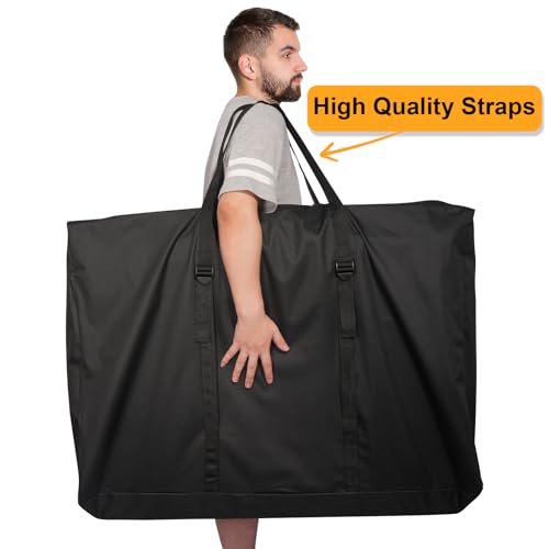 Large Outside Folding Chair Storage Bag with Zipper Handles and adjustable straps, 600D Folding Chair Carry Bag for Zero Gravity Chair Cover, Portable Folding Lounge Chair Carrying Bags (Black) - color: Black - 1 Pack