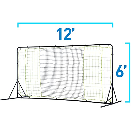 Franklin Sports Soccer Rebounder - Tournament Steel Rebounding Net - Perfect for Backyard Practice and Training - 12' x 6' & 6' x 4' - style: 12' x 6' - Black