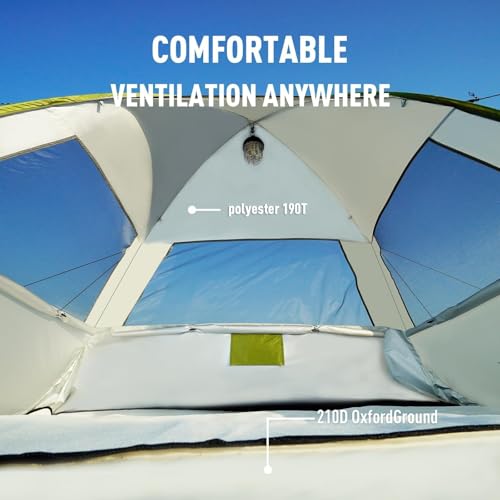 EchoSmile Pop Up Tent for 4 Person Family, Beach Tent Sun Shelter with UPF 50+ UV Protection & Waterproof, Lightweight & Easy Automatic Setup Portable Cabana for Outdoor Travel (Green) - color: Green