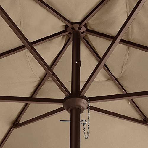 EliteShade USA 10-Year-Non-Fading 6.5x10Ft Rectangular Market Patio Umbrella, UPF 50+ UV Protection Performance Sun Umbrella, Heavy Duty Commercial Grade Outdoor Table Umbrella with Crank, Windproof Vented Top for Garden, Pool, Deck and Outdoor Playsets,