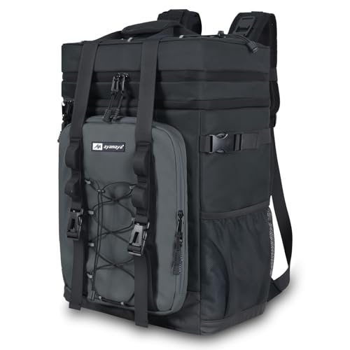 Backpack Cooler - AYAMAYA Upgrade Leakproof Cooler Backpack with Padded Top Handle, 40 Cans Large Waterproof Insulated Camping Coolers for Beach, Fishing, Picnic, Travel, BBQ - color: Black