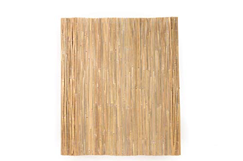 Mininfa Natural Bamboo Slat Screening, Eco-Friendly Privacy Slat Fence, Bamboo Screen Panel Roll for Balcony or as Wind and Sight Protection (1.8m x 4m) - size: 6FTx13FT