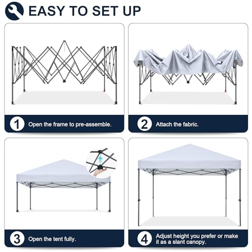 COOSHADE Durable Easy Pop Up Canopy Tent 10x10Ft, with 4 Sandbags(White) - color: White, size: 10x10Ft