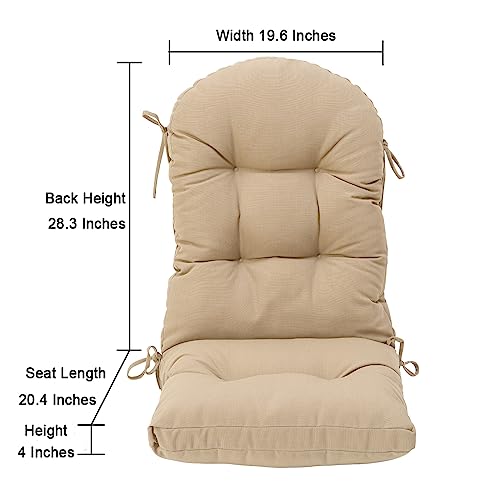 QILLOWAY Outdoor High Back Chair Cushion for Adirondack, All Weather Rocking Chair Cushions Thick Padded Replacement for Patio Furniture,Beige,Sand,Camel - color: Beige/Sand/Camel