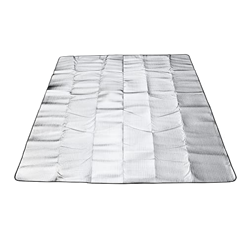 Wind Tour Outdoor Double-Sided Moisture-Proof Aluminum Foil Foam Pad Waterproof and Insulating Foil Mat Picnic Mat Camping Mat for Beach Tent and Camping - size: 76.8" x 76.8"