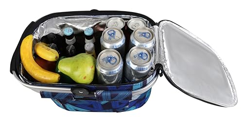 ALLCAMP Picnic Basket - Insulated Cooler, Thickening Foldable Picnic Basket with Removable Baskets & Sewn-in Frame, Basket for House Warming Gifts New Home(Triangle Pattern) - color: Triangle Pattern, size: Medium