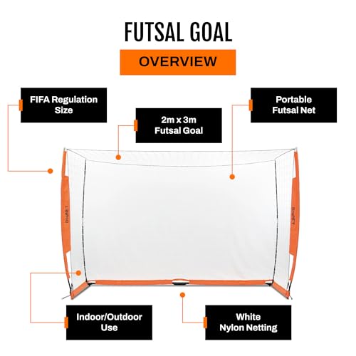 Bownet Portable Folding Soccer Goal – Pop Up Backyard & Training Soccer Net for Indoor or Outdoor – Easy Setup with Carry Bag - size: 6.6 x 9.8 Feet