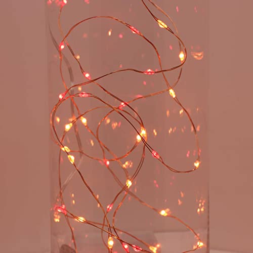 QBIS Battery Powered Fairy Lights - 40 LED, 6hr Timer, Red & Orange for Bedroom, Christmas & Halloween - size: 1PK-40 Red,Orange