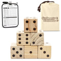 GoSports Giant Wooden Playing Dice Set with Rollzee and Farkle Scoreboard - Includes 6 Dice, Dry-Erase Scoreboard and Canvas Tote Bag - Choose 2.5 Inch or 3.5 Inch Dice) - style: 2.5 Inch Natural Wood Dice