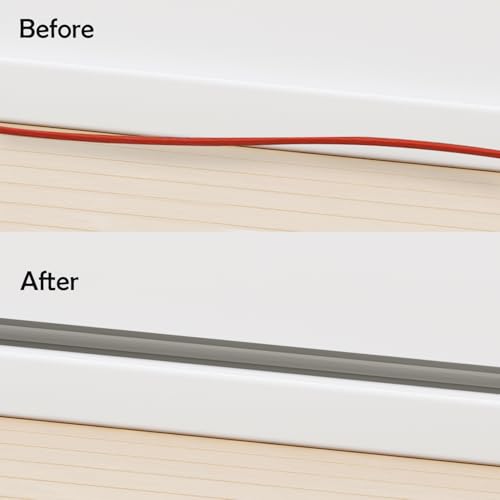 Rubber Bond TV Cord Hider Cable Protector - Strong Self Adhesive Wall Cord Cover Cable Hider - Low Profile Cable Management Wall Cord Concealer Cable Raceway - color: Grey, size: 8 Feet, style: 1 Cord