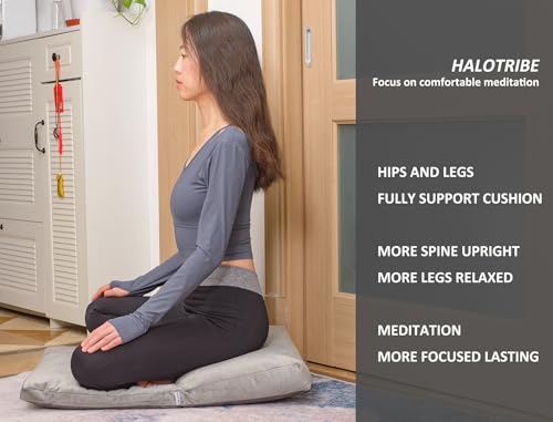 Meditation Cushion,Velvet Meditation Pillow and Zabuton 2-in-1 Portable Design(50 * 70CM). (Light Gray, Service H：9cm) - color: Light Gray