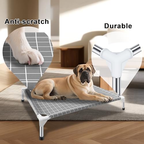 Elevated Dog Bed Pet Cot - Dog Cots Beds for Large Dogs | Detachable Raised Cat Dog Pet Bed for Large Dogs - size: Large-open