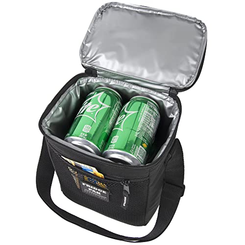 6 Can Cooler Bags Insulated Soft Cooler Lunch Bag for Men, Waterproof Leak Proof Cooler Bags Insulated - color: Solid Black