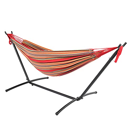 Camping Hammock with Stand, Portable Hammock with Stand, Outdoor Hammock Heavy Duty Hammock Bed 250lbs Capacity Travel Bed with Carrying Case for Backpacking, Travel, Beach, Backyard, Patio, Hiking - color: D