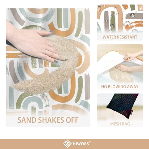 Beach Blanket Waterproof Sandproof Oversized 95”x 80”,Sand Free Beach Mat with Corner Pockets,Portable Mesh Bag for Travel and Outdoor Camping (Maze) - color: Maze