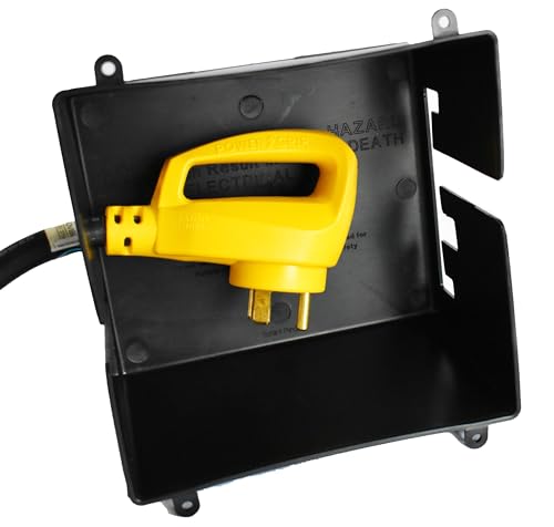 GR Innovations RV Extension Cord Cover | Plug Saver | Outdoor Electrical Cord Cover | Elevates & Shields Outdoor Extension Cords | 30 Amp and 50 Amp | Made in USA