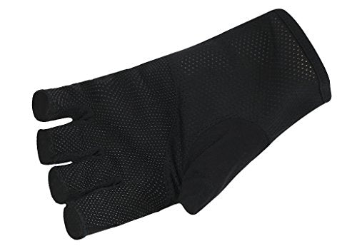Lightweight Summer Fingerless Gloves Men Women UV Sun Protection Driving Cotton Gloves Nonslip Touchscreen Mittens - color: Black