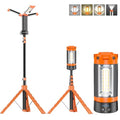 AKOFUN 12000mAh Camping Light with Stand, Rechargeable Work Light, 10000 Lumen Dimmable Cordless Work Light with 3 LED Lamp Heads, Magnetic Emergency Flashlight with 79" Detachable Tripod