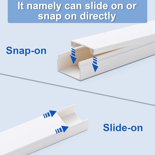 94.5in Cord Hider Kit, Cord Covers for Wires on Wall, Cable Hider Cord Organizer, Wire Hiders for TV on Wall, Cord Concealer, Cable Cover Wall Wire Management, 6X L15.7 W0.96 H0.58in, White - size: 94.5in L×0.96in W×0.58in H