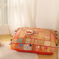 THE ART BOX 35" X 35" Large Boxed Shaped Premium Hypoallergenic Square Stuffer Best for Meditation Floor Pillow Cover, Mandala Ottoman Cushion Cover, Dog Beds, Lounger, Pet Beds - color: Orange