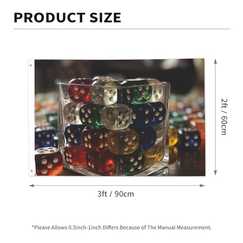 Flag 2 X 3 Ft Garden Yard Flags Personalized Welcom Flags Double Sided Games Dice Set Print Greeting Banner For Indoor Outdoor Party Home Decor