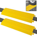 Pyle Durable Cable Ramp Protective Cover - 2,000 lbs Max Heavy Duty Drop Over Hose & Cable Track Protector, Safe in High Walking Traffic Areas, Cable Concealer for Outdoor & Indoor Use, 2 Pack