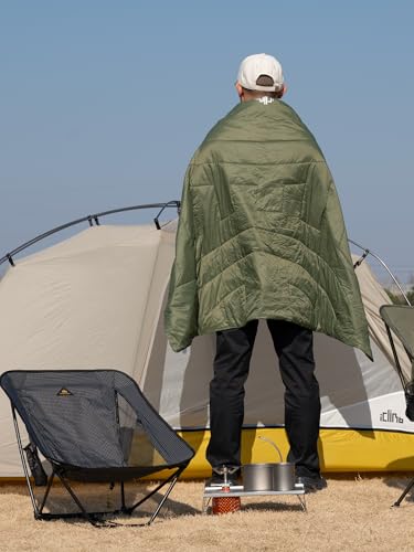 iClimb 3M Thinsulate Insulation Warm Camping Blanket Ultralight Compact - color: Green, size: 39” × 57”, 0.62 lb