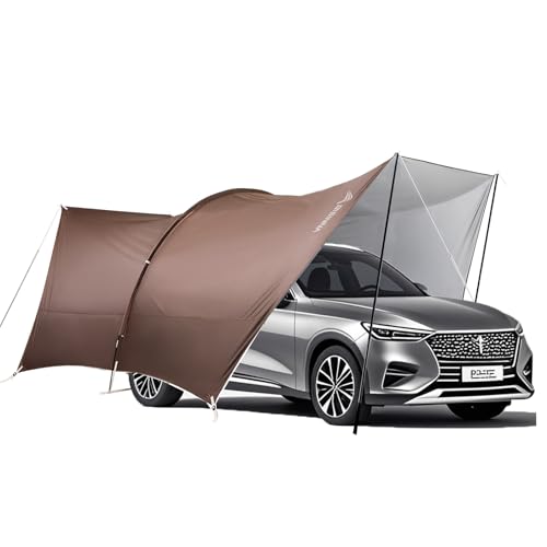 BISINNA Camping Tarp 18x13ft Car Awning Waterproof Hammock Rain Fly Sun Shade Rain Protection Canopy for Outdoor Beach Picnic - color: Brown
