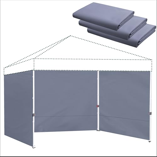 Canopy Sidewalls for 12x12 Pop Up Canopy 99% UV Protection, Waterproof, 3 Pcs Sidewalls Only,(Dark Grey) - color: Dark Grey, size: 12X12