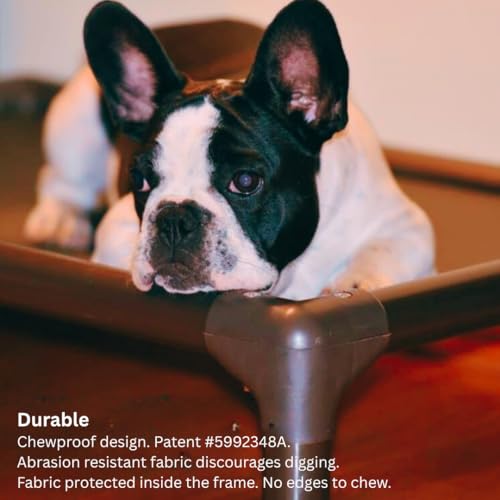 Kuranda Chewproof Elevated Dog Bed - Walnut PVC - 25" x 18" - Heavy Duty Vinyl - Burgundy - color: Burgundy, size: 25" x 18" - Walnut PVC