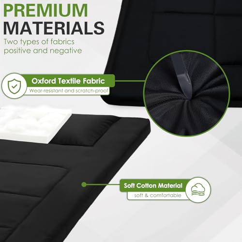80 x 36 Inch Camping Cot Mattress Floor Mattress Waterproof Sleeping Pad for Camping Travel Easy to Store Floor Pad for Tent Cot Guest Garden Lawn Outdoor Indoor - color: Black