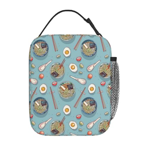 Reusable Ramen Noodle Lunch Box for Kids Girls Boys Women Adult, Insulated Japanese Food Lunch Bag,Polyester Cooler Handbags Case for School Picnic Work Travel Outdoor Beach or Hiking - color: Ramen 02