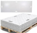 Mytee Products 5 Pk 3' x 8' White Ground Protection Mats with Diamond Plated Tread Design - High Density Polyethylene Mat, Easily Supports 90 Ton Loads on Lawns, Dirt, and Any Other Areas - color: White, size: 3 x 8 Feet, style: 5 - Pack