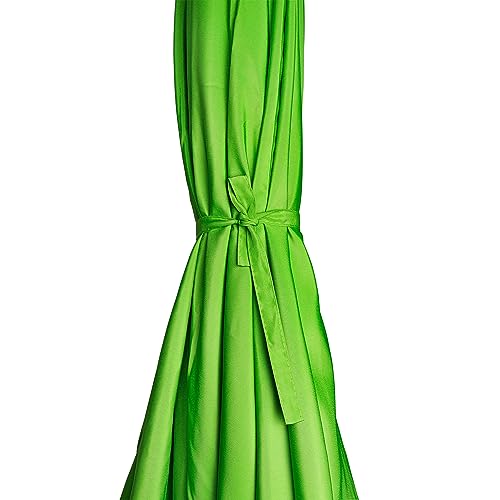 Blissun 9' Outdoor Patio Umbrella, Outdoor Table Umbrella, Yard Umbrella, Market Umbrella with 8 Sturdy Ribs, Push Button Tilt and Crank - color: Lime