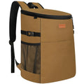 Camping Cooler Backpack 30 45 Cans, Soft Backpack Coolers Insulated Leak Proof Travel Cooler Bag Waterproof Lunch Picnic Beach Work Trip Thermal Bag Drink Beverage Beer Bag Cooler - color: Khaki Brown, size: 30 Cans