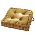 vctops Square Solid Color Velvet Seat Cushion with Handle Tufted Thicken Chair Pad Tatami Floor Pillow Cushion 16.5"x16.5"x4" Mustard Yellow - color: Mustard Yellow